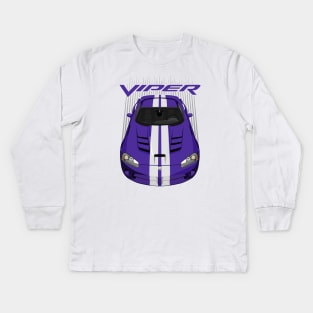 Viper SRT10-purple and white Kids Long Sleeve T-Shirt